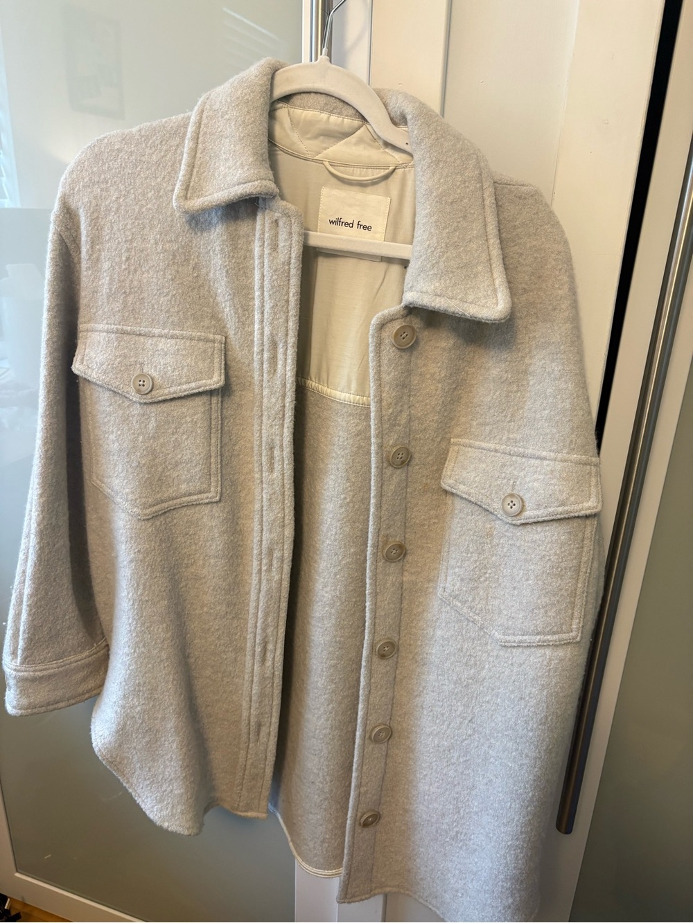 Wilfred Soft Light Gray Utility Jacket with Flap Pockets